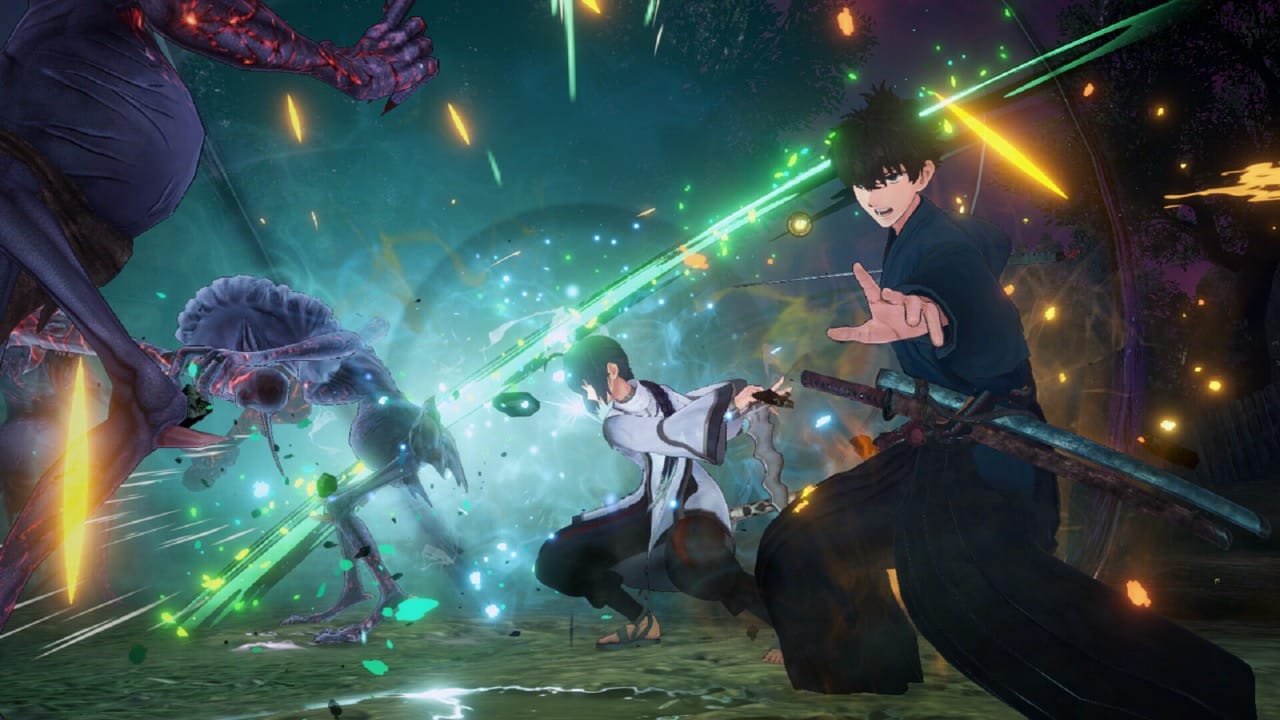 Miyamoto Iori fighting alongside Saber in Fate/Samurai Remnant combat