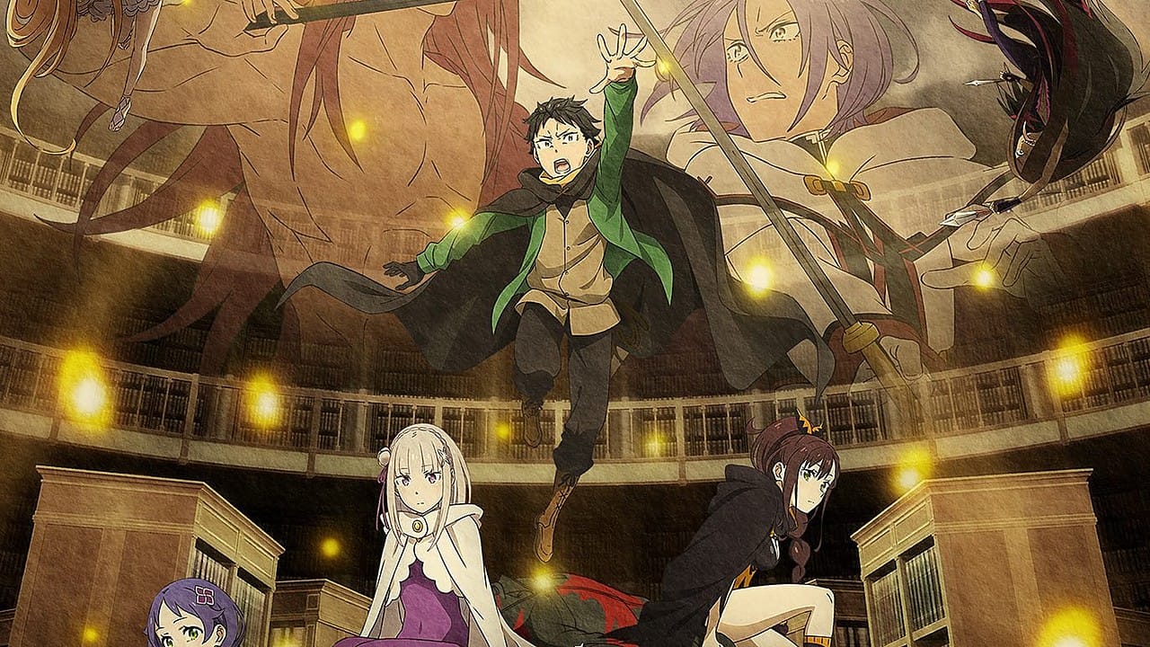 Subaru, Emilia and the cast in the Pleiades Watchtower in Re:Zero Season 4