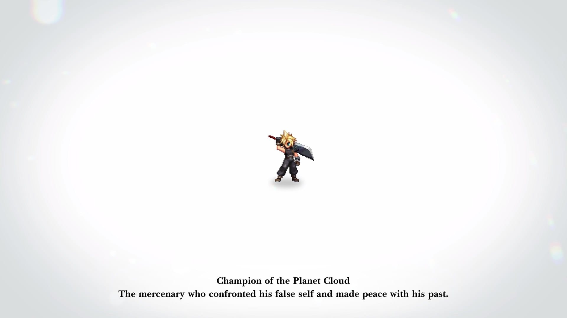 Cloud's Vision title card in Final Fantasy Resonance reading Champion of the Planet Cloud