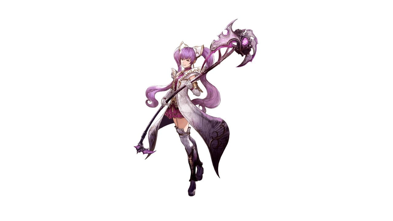 Sakura, the Mysidian sage from Final Fantasy Resonance, with her staff