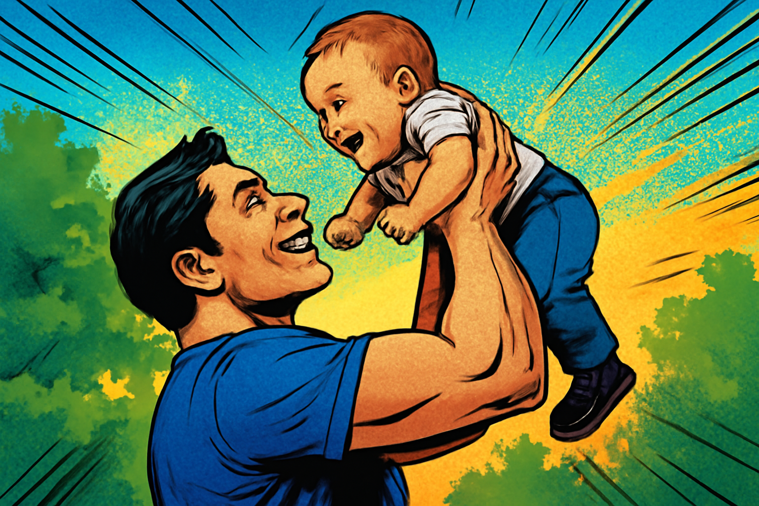  Father's Day American Comic Art Style