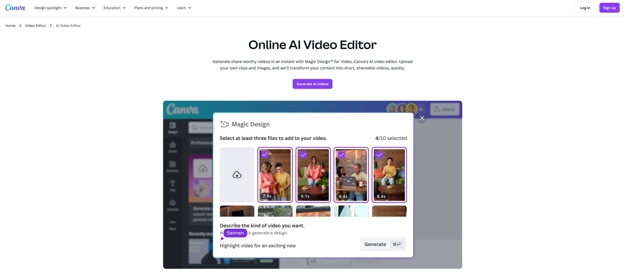 Canva Online AI Video Editor
