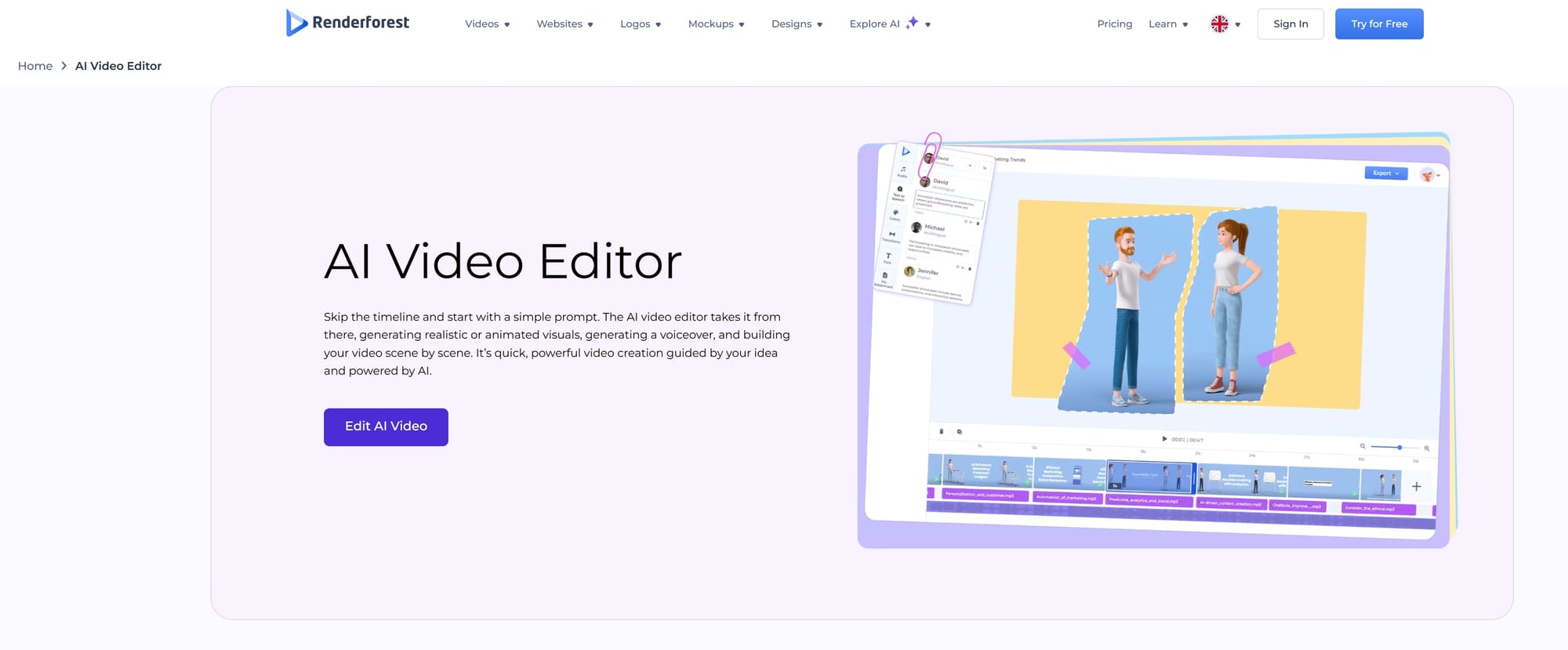 Renderforest AI Video Editor