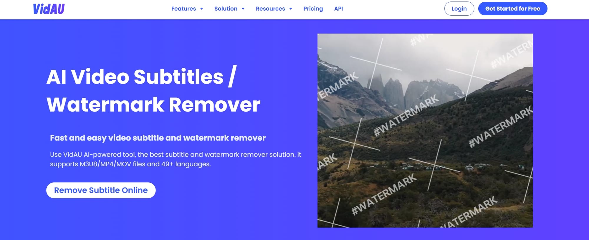 Vidau video subtltle watermark remover