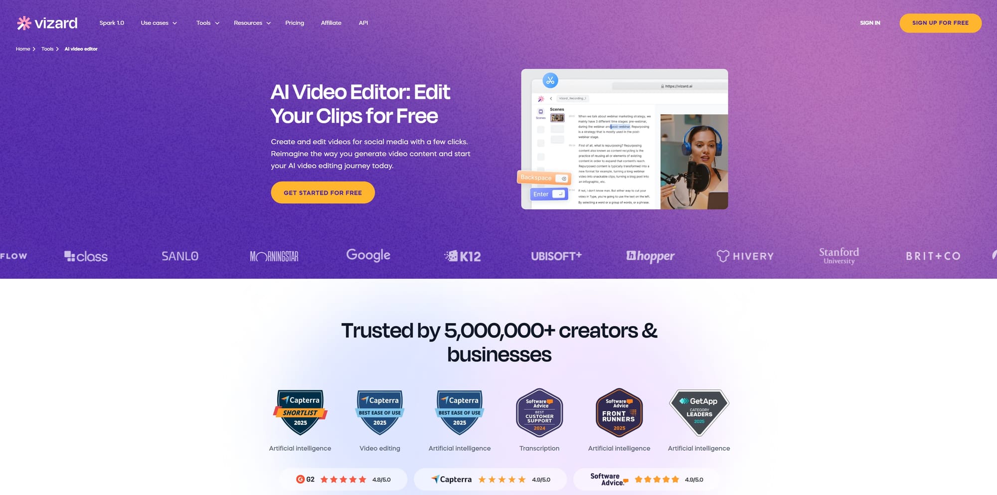 Vizard AI Video Editor