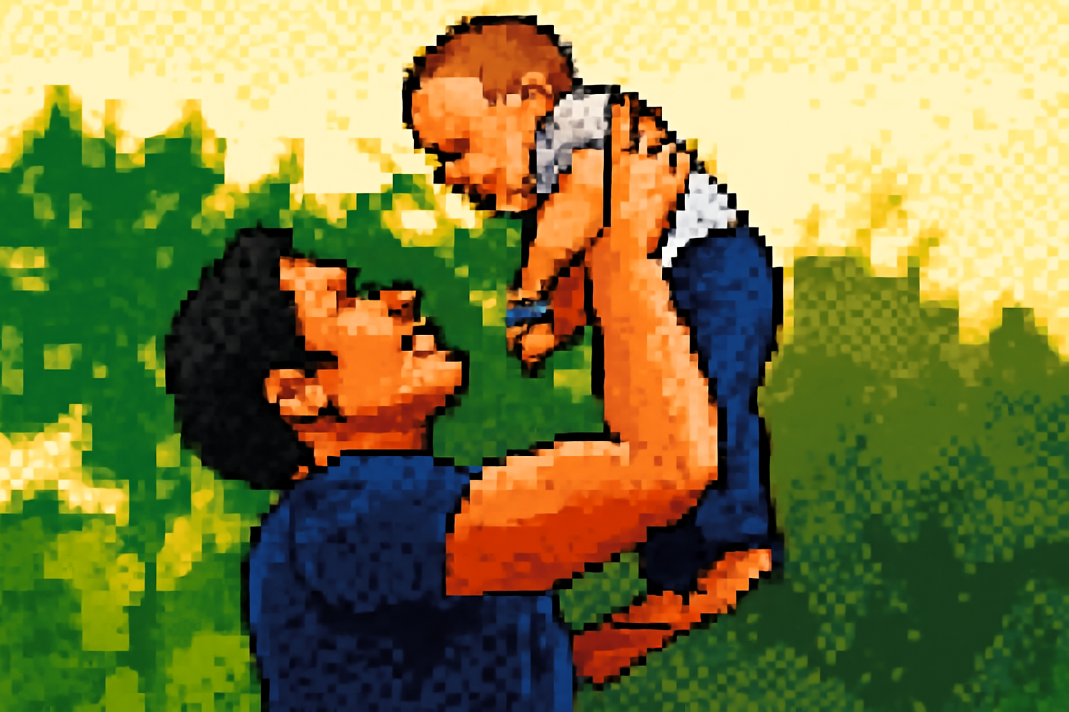 AI Pixel Art Father's Day