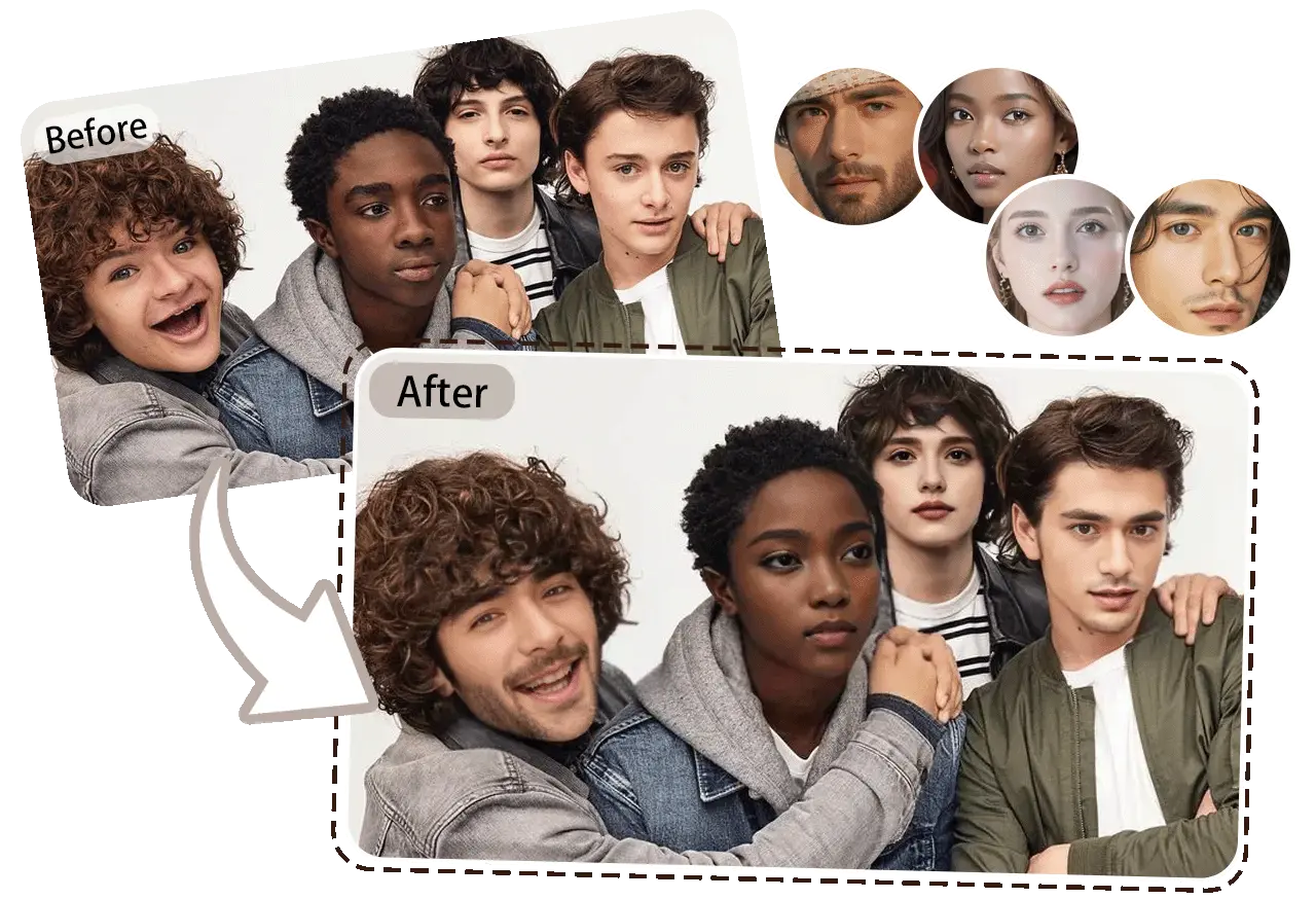 multiple face swap picture