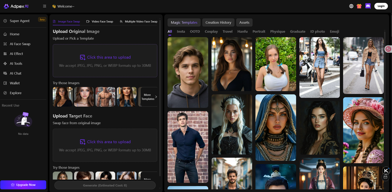 face swap video templates
