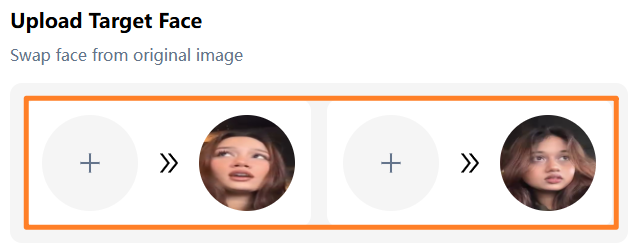 Upload target face photos