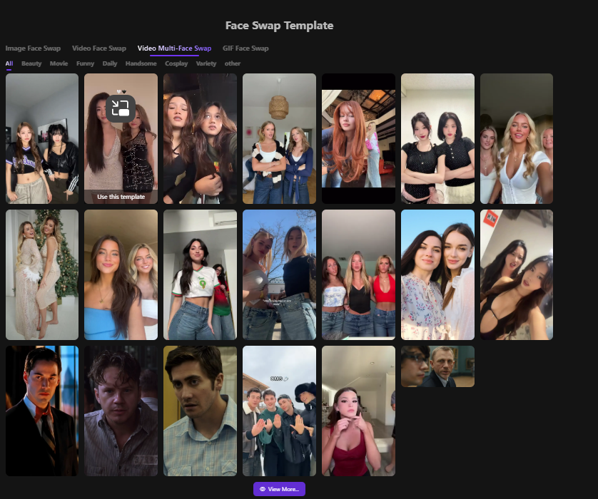 face swap template