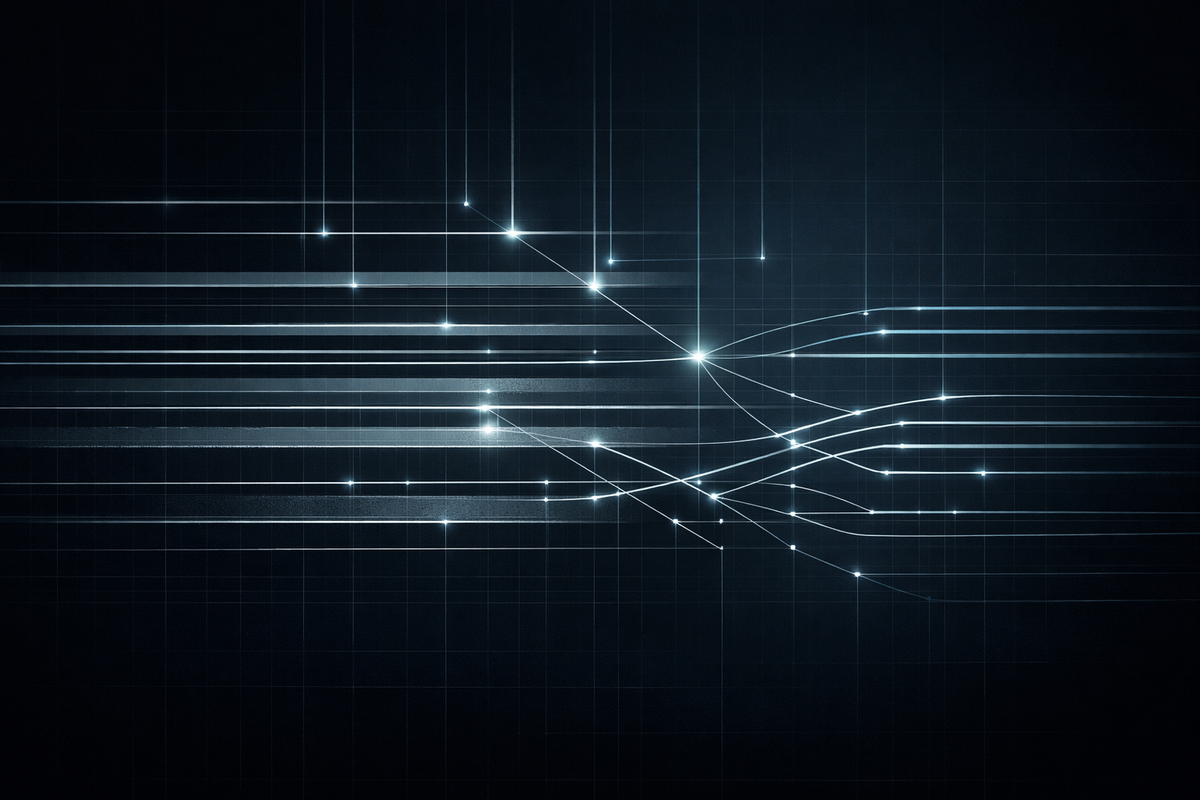 Federal policy signals interacting with fragmented state AI regulations, showing selective pressure, segmentation, and traceable governance paths