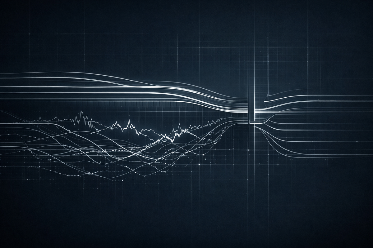 Geopolitical progress signals diverge from market instability, with structured flows revealing chokepoint risk and unresolved supply disruption