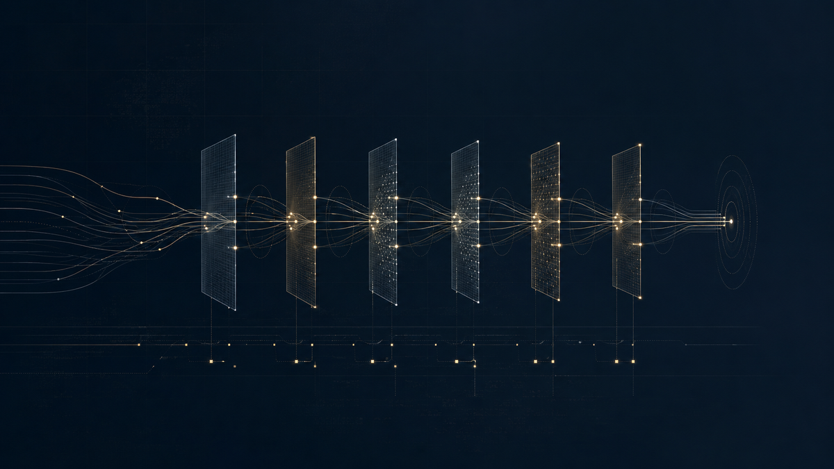 IEEPA tariff refunds shown as signal lines moving through validation stages on a navy grid