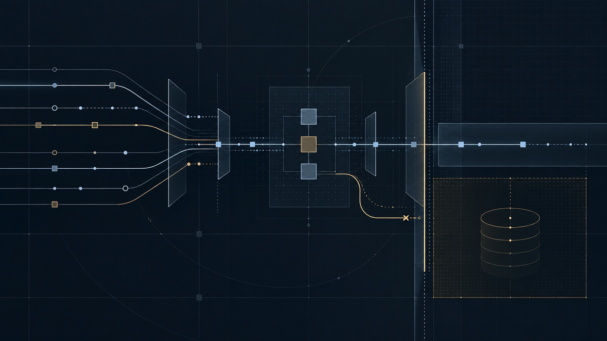Connecticut health insurance AI rules shown as controlled data paths, review gates, and a protected member-data zone.