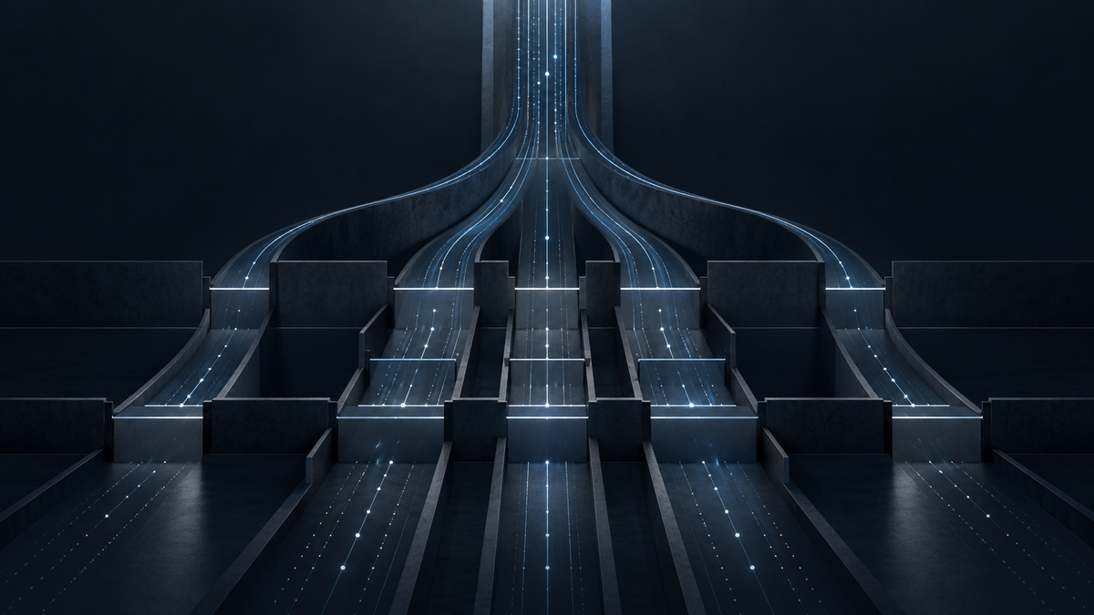 California AI laws visualized as branching policy pathways dividing AI compliance into distinct regulatory use cases.