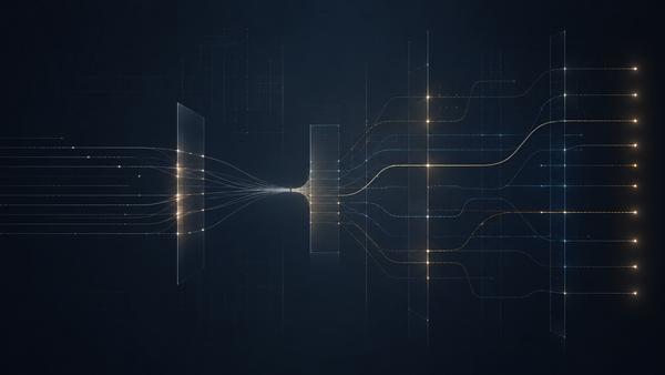Abstract PBM transparency visual showing fee disclosure pathways, governance traceability, and regulatory oversight signals.