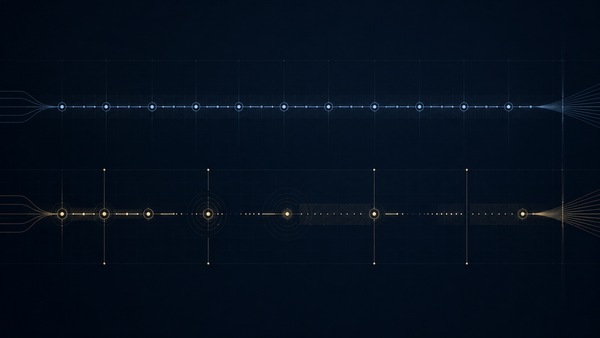 Long-term unemployment visualized as a stable upper signal and a slower, segmented lower path.