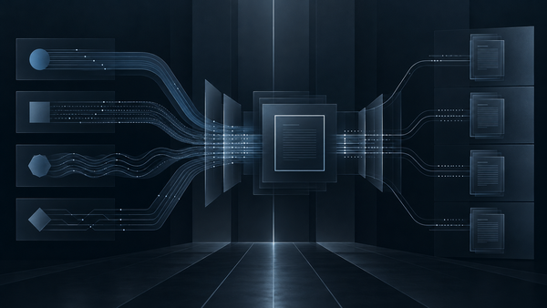 CSBS AI Supervisory Framework visual with layered data paths converging through a central review structure.