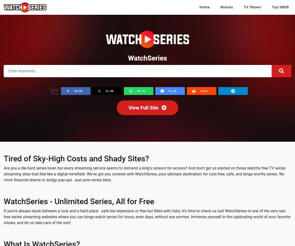 Screenshot of WatchSeries