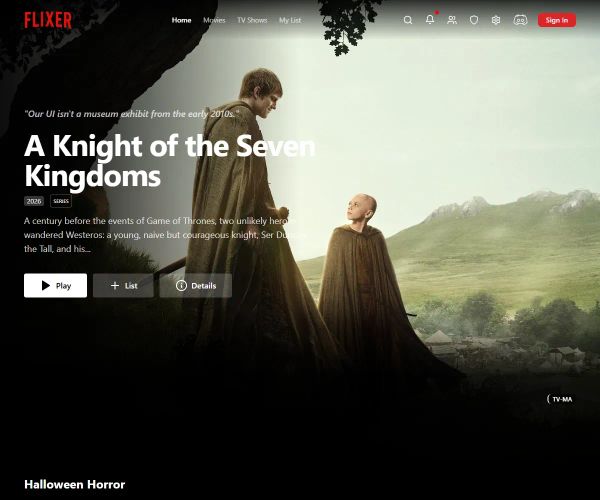 Screenshot of Flixer