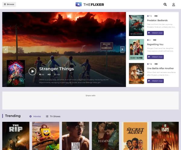 Screenshot of TheFlixer