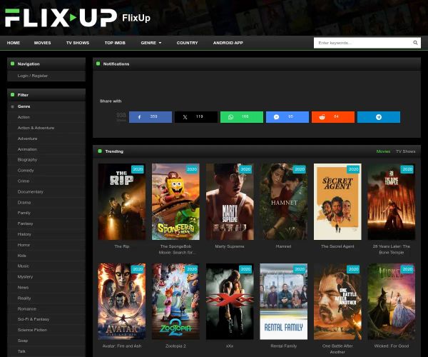Screenshot of FlixUp