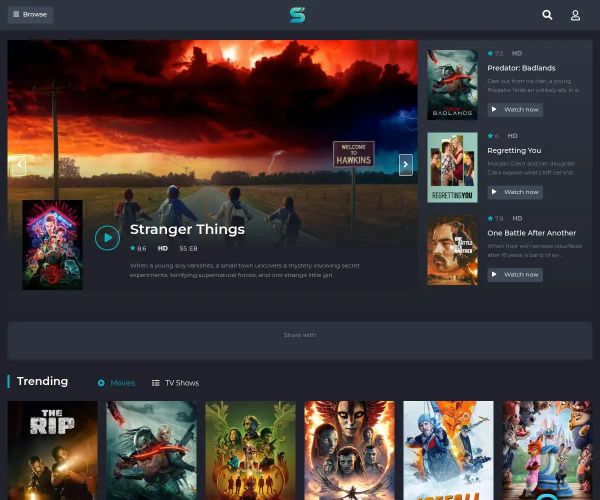 Screenshot of SFlix