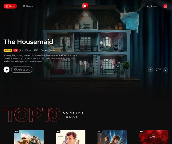 Screenshot of yFlix