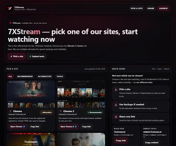 Screenshot of 7XStream