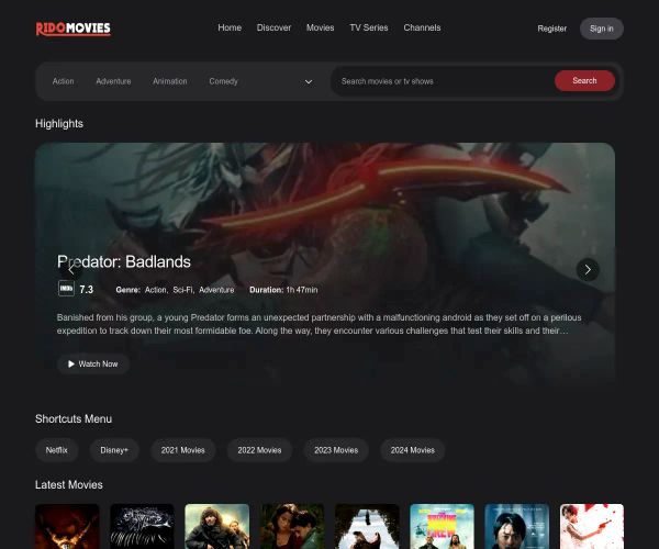 Screenshot of RidoMovies