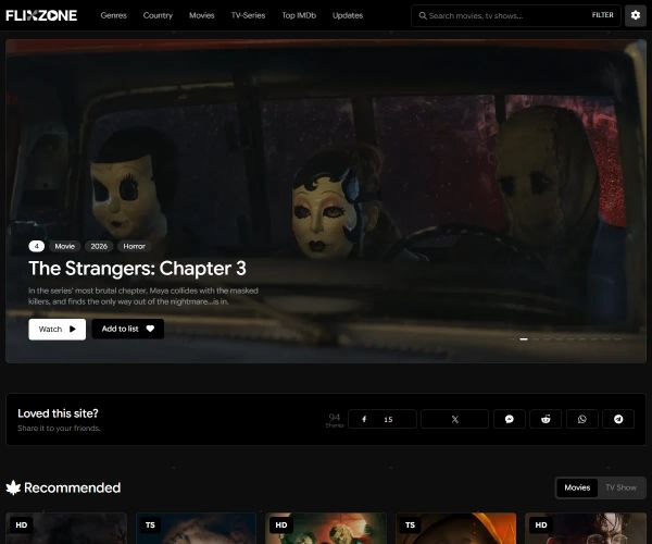 Screenshot of FlixZone