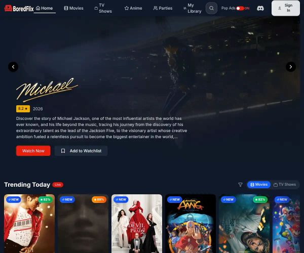 Screenshot of BoredFlix