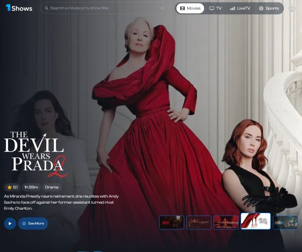 Screenshot of 1Shows