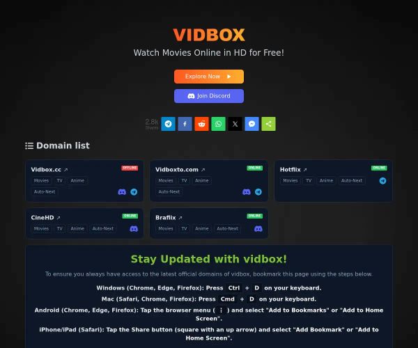 Screenshot of Vidbox