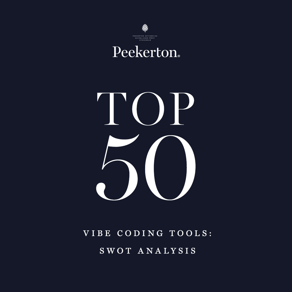 Peekerton SWOT analysis: The top 50 vibe coding tools