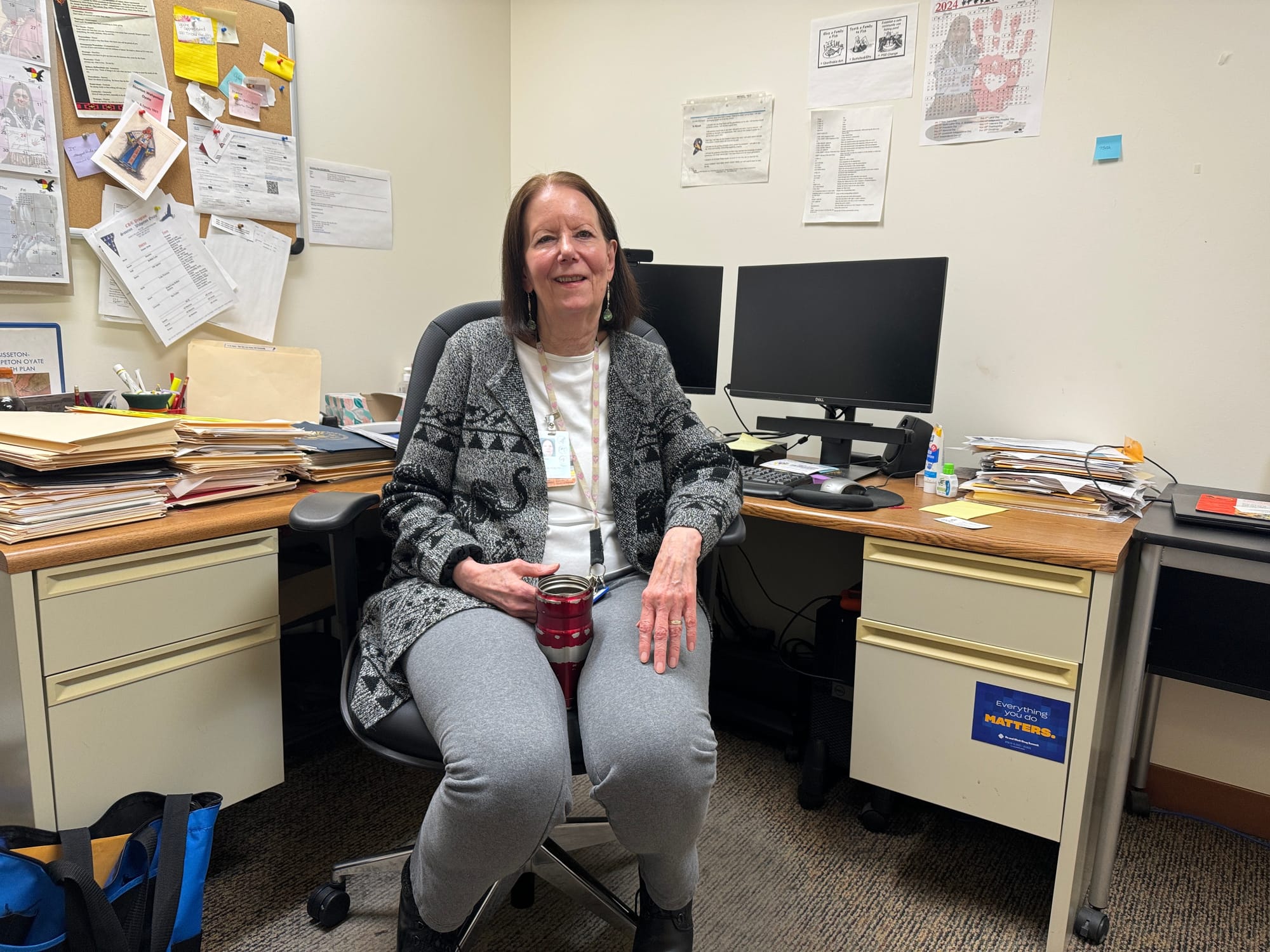 Sara DeCoteau, shown in her office on April 29, 2024, in Sisseton, S.D.,