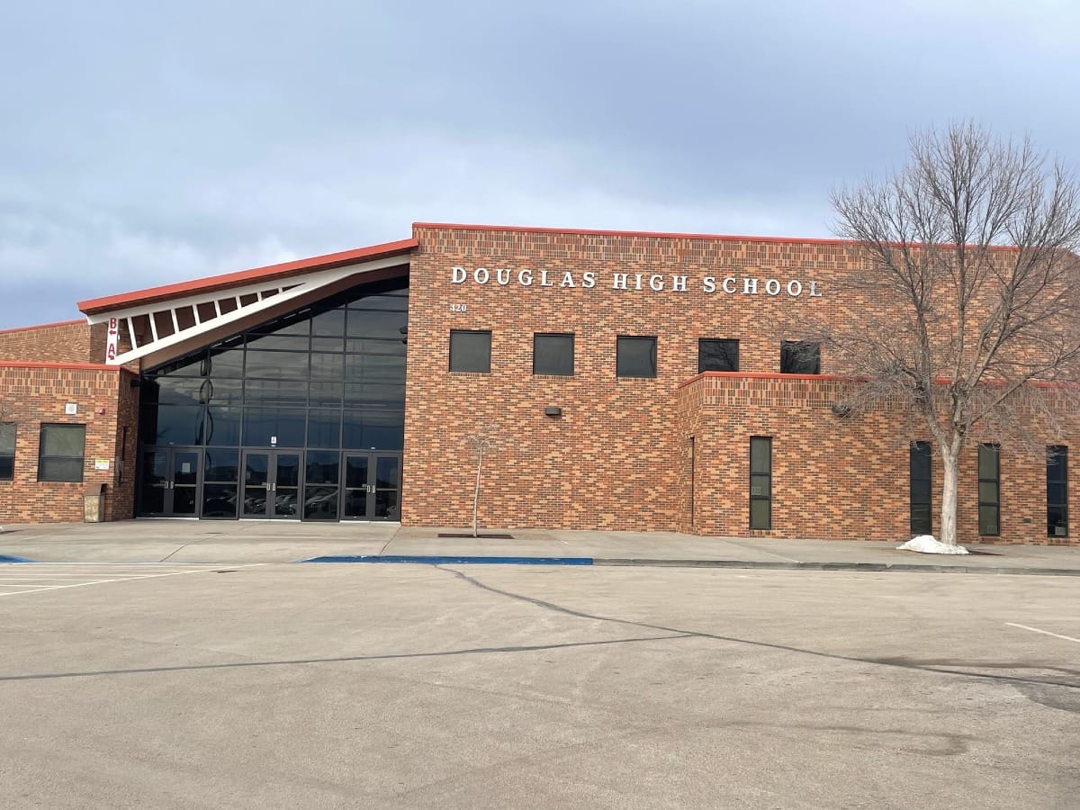 Exterior of Douglas High School in Box Elder, South Dakota