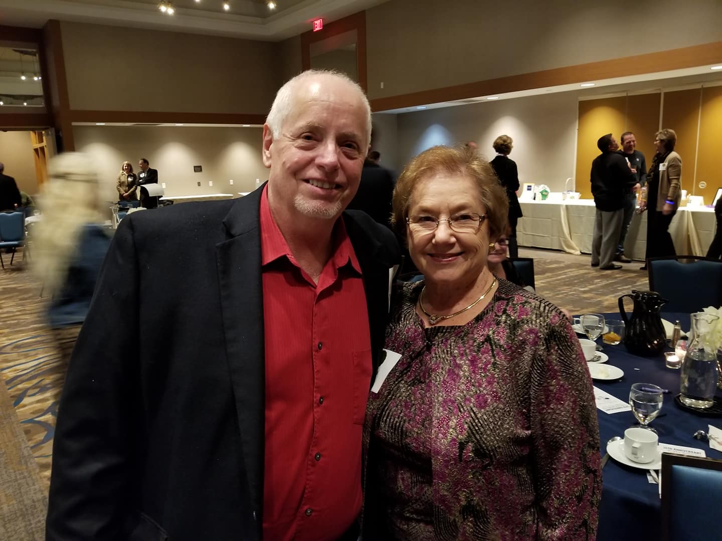Dave Johnson poses with longtime board member Sheila Reding.