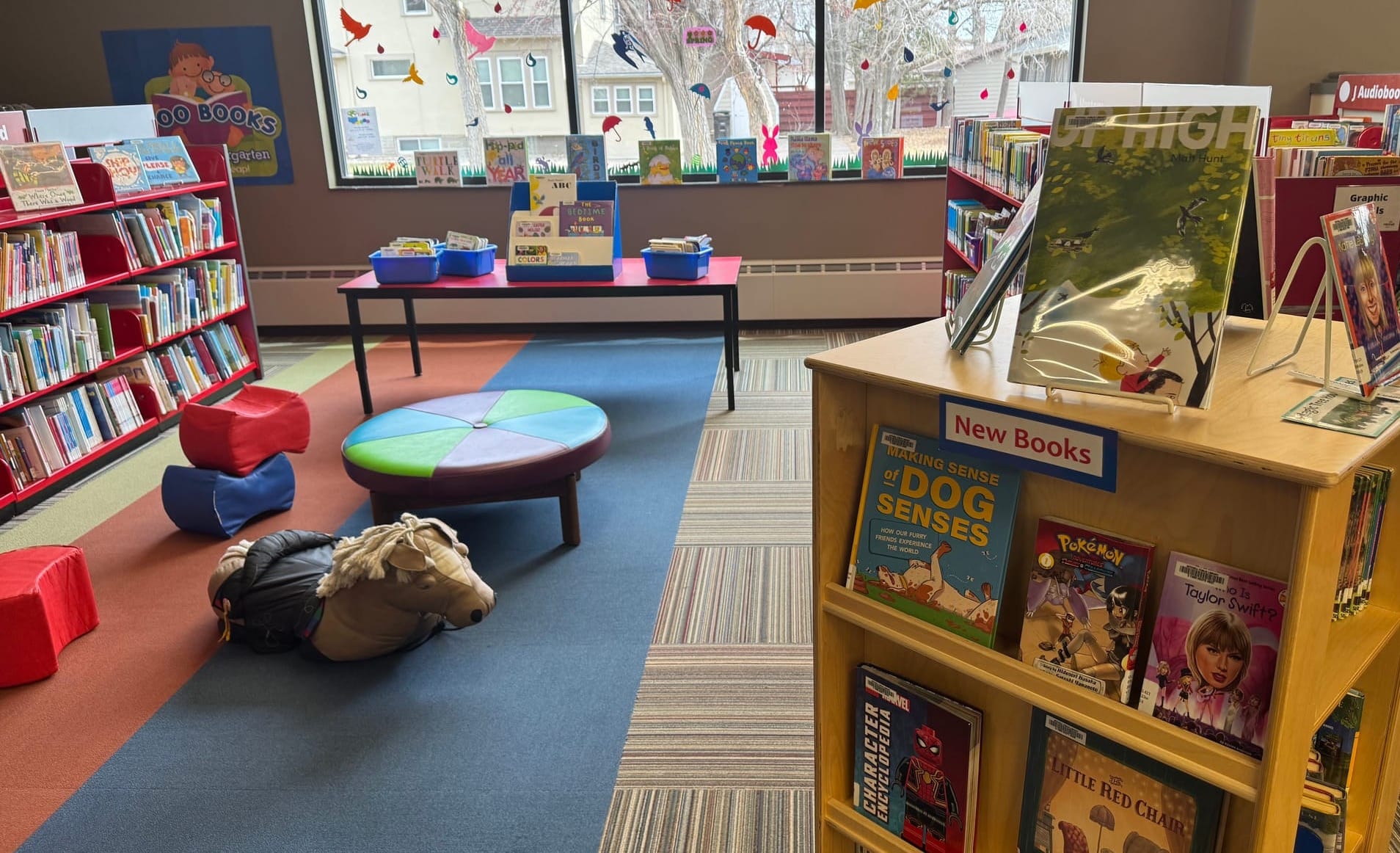 The children's reading and activity area in the Mitchell, S.D., public library,