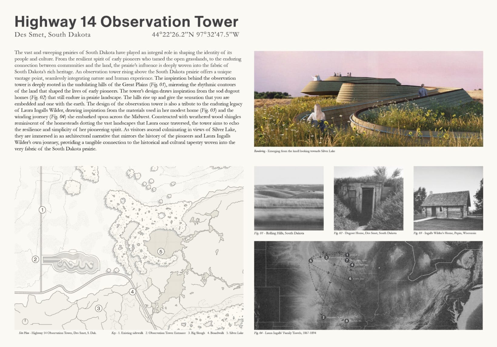 The 1st Place winner of Buildner's International Architecture Competition for the De Smet observation tower.