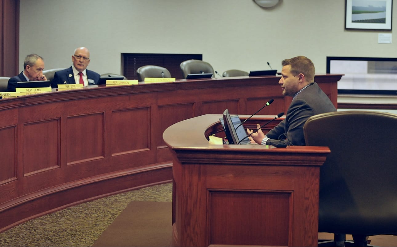 Republican state Sen. Michael Rohl of Aberdeen testifies to the House State Affairs Committee