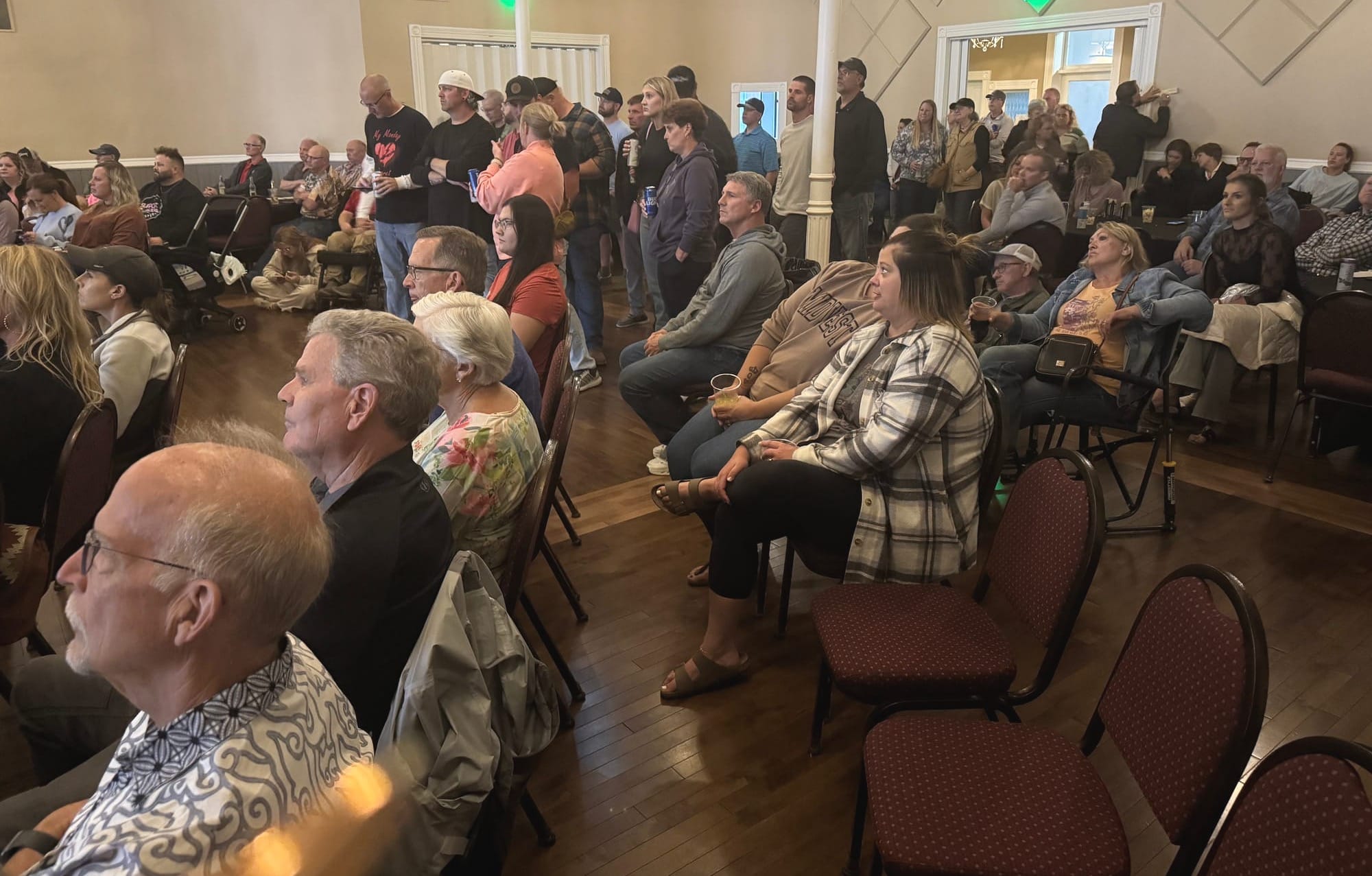 About 130 people attended a June 12, 2025, gathering at the Goss Opera House in Watertown