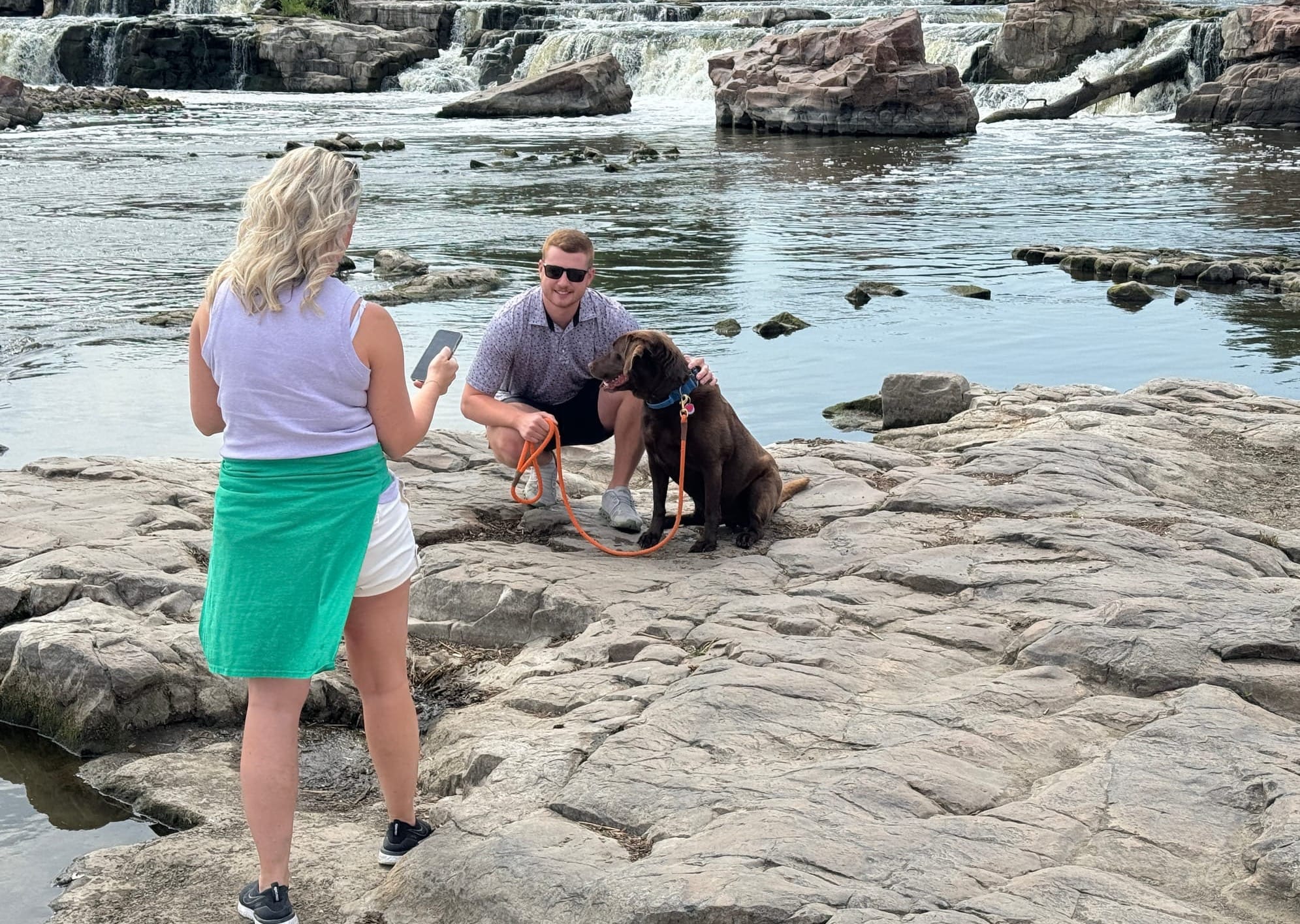 Falls Park, shown in August 2024, is a major attraction for visitors to Sioux Falls, S.D. (Photo: Bart Pfankuch / South Dakota News Watch)
