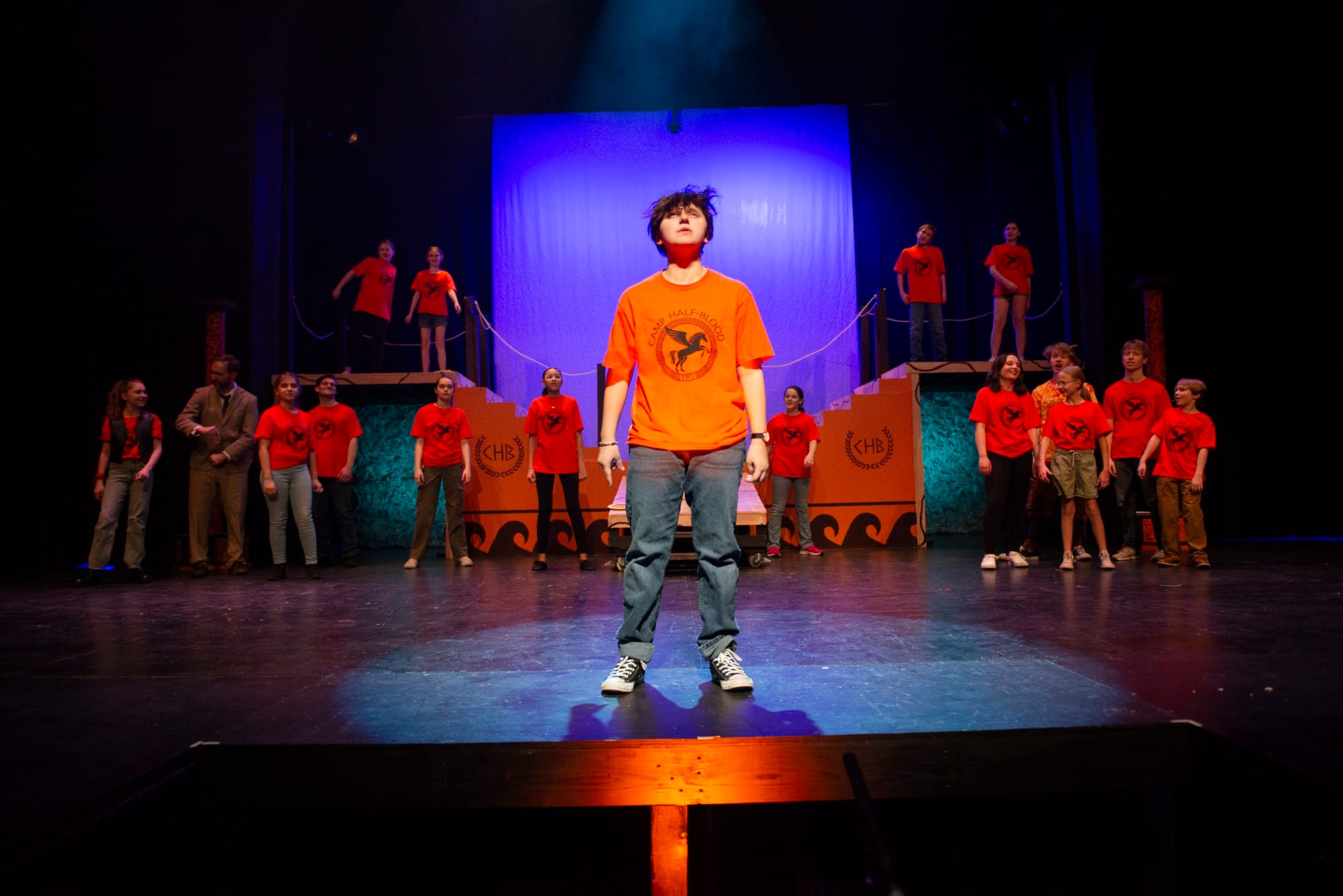 Kaden Aumer as Percy Jackson in the Aberdeen Community Theater's performance of "The Lightning Thief