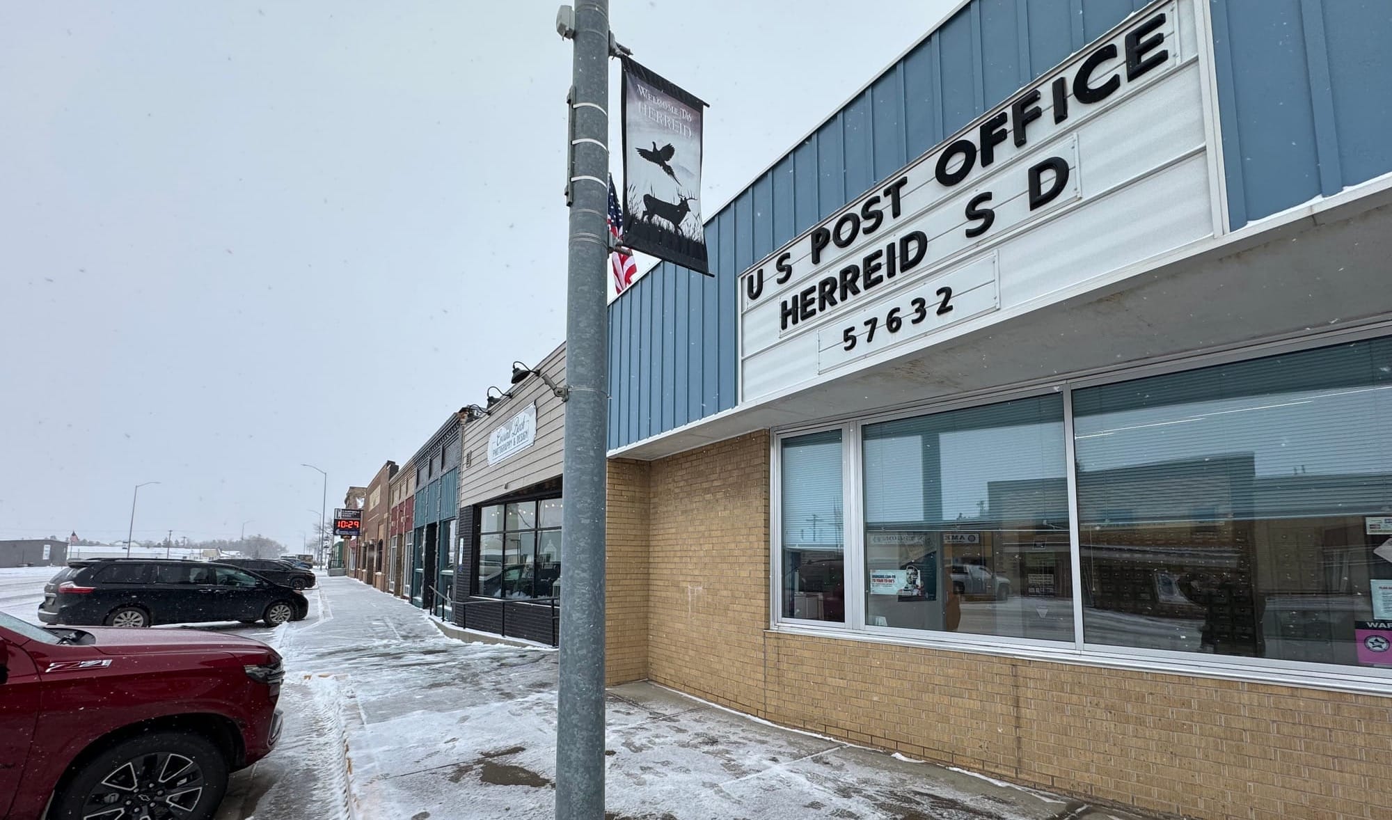 Downtown Herreid, S.D, shown on Feb. 3, 2026, has become a thriving business district in recent years.