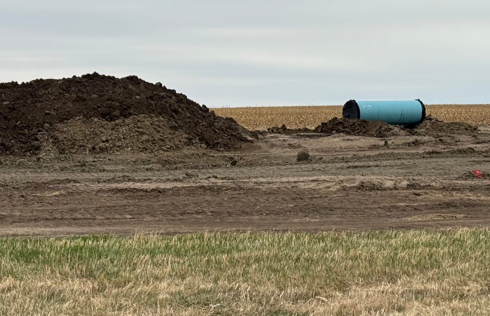 The WEB Water system is installing a new pipeline to expand capacity, including in this section along U.S. highway 12 south of Selby