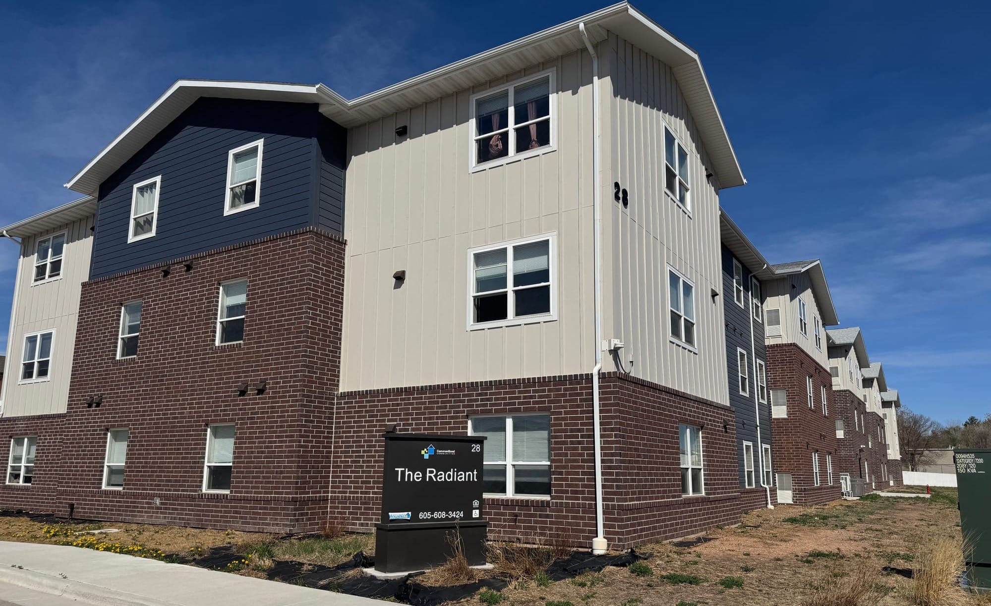 The Radiant apartment building in Rapid City, S.D., shown on April 15, 2026, is an affordable rental complex developed under the Strategic Housing Initiative.