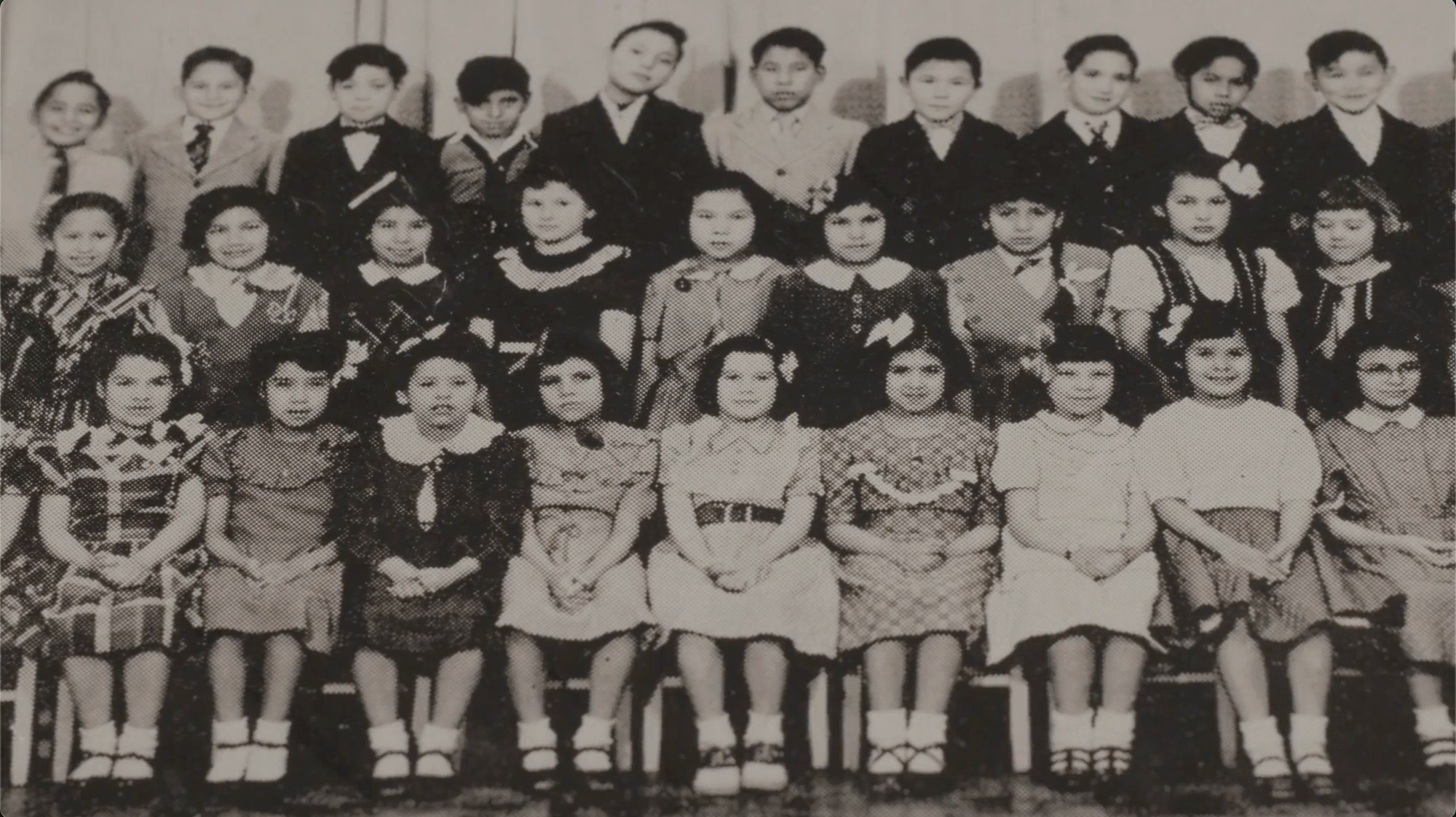 A class photo of students at the St. Paul's Indian Mission School in Marty, S.D., featured in "Nine Little Indians."