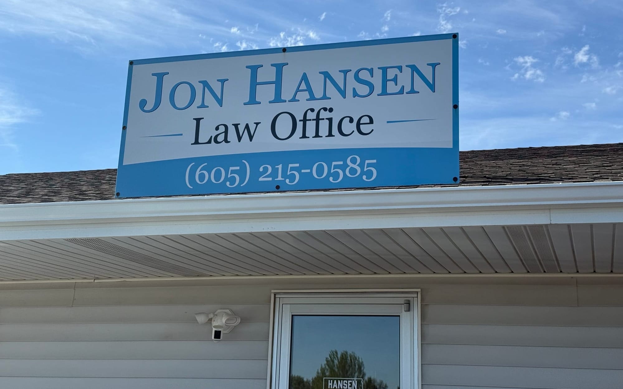 Hansen's law office in Dell Rapids, S.D., on May 11, 2026. (