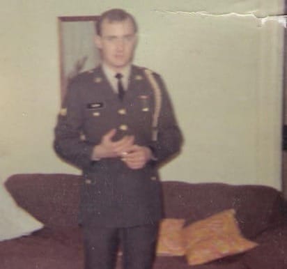 Tim Bjork wears his military uniform in this archive photo